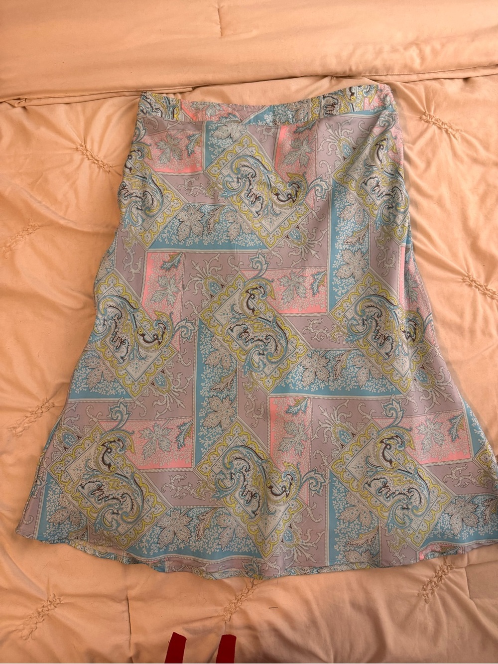 Stella Forest Paisley Patchwork A-Line Midi Skirt FR 42